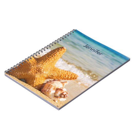 Starfish and Seashells on the Beach Personalized Notitieboek (Linkerzijde)