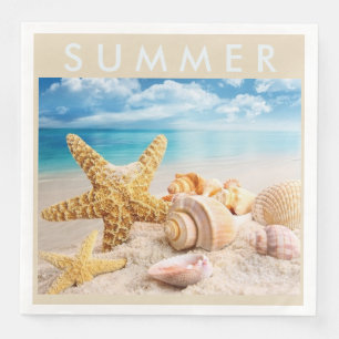 Starfish and Seashells Paper Napkins Servet