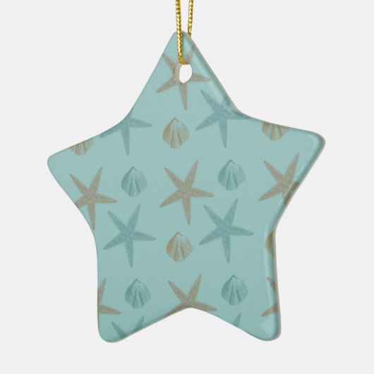 Starfish and Shells Keramisch Ornament (Links)