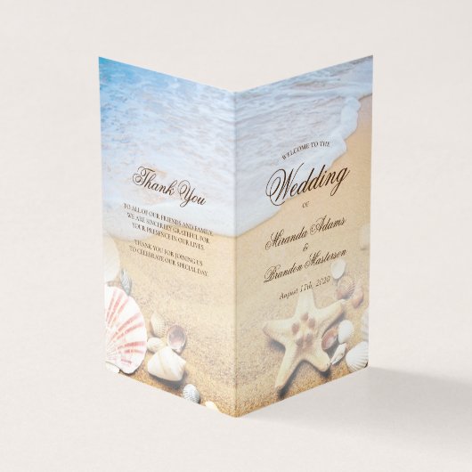 Starfish and Shells Tropical Beach Wedding Program (Outside)