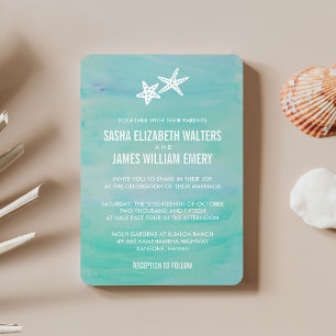 Starfish Aqua Beach Invitations de mariage