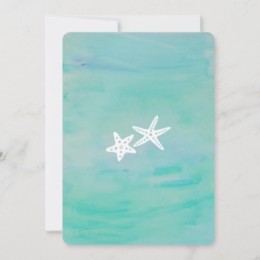 Starfish Aqua Beach Invitations de mariage (Dos)