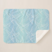 Starfish Aqua Blue Beach Sherpa Blanket Sherpa Deken (Voorkant (horizontaal))