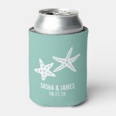 Starfish Aqua Personalized Wedding Favor Blikjeskoeler (Blikje Voorkant)