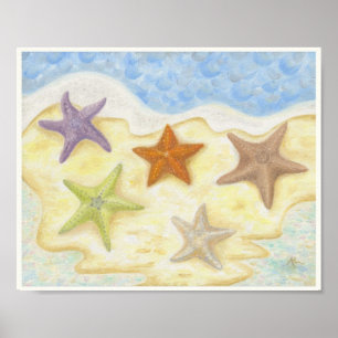 Starfish art afdrukken 8x10 poster