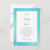 Starfish Beach Aqua Blue Faire-part de mariage (Devant / Derrière)