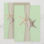 Starfish Beach bruiloft licht groen Kaart (Voorkant / Achterkant)