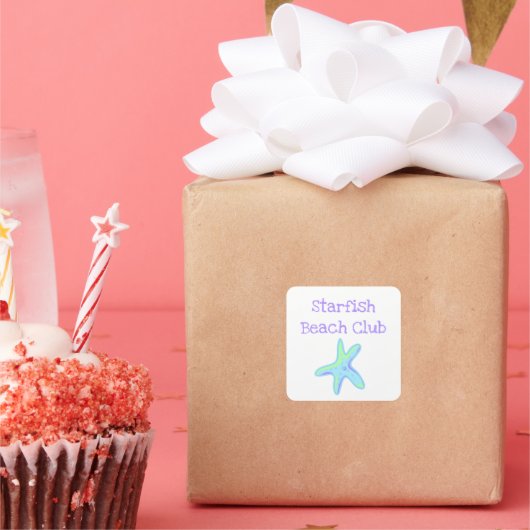 Starfish Beach Club Vierkante Sticker (Feest)