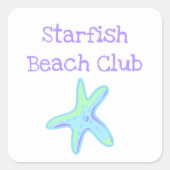 Starfish Beach Club Vierkante Sticker (Voorkant)