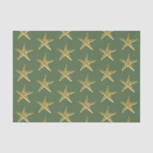 Starfish Beach Coast Kerstmis, Gold Green Tissuepapier