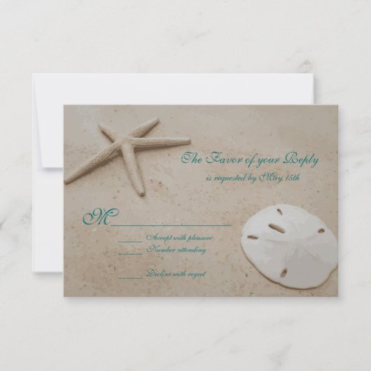 Starfish Beach Destination Mariage Cartes RSVP (Devant)