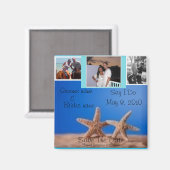 Starfish BEach Enregistrer la date 3 photo Magnet (Recto/Verso)