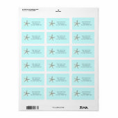 Starfish Beach Étiquettes de adresse (Feuille entière)