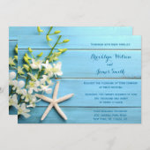 Starfish Beach Invitations de mariage avec orchidé (Devant / Derrière)