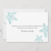 Starfish Beach Kerstmis Feestdagenkaart (Achterkant)