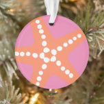 Starfish Beach Ocean Preppy rose orange amusant<br><div class="desc">Design de Starfish artisanal en corail,  blanc sur arrière - plan rose. Idéal pour N'IMPORTE QUEL Amoureux De Plage,  Surfeur,  Collector Seashell,  Ocean Walker. Moderne,  Préppy,  Amusant. Mélanger et faire correspondre toute la Collection Plage par TMCdesigns.</div>