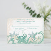Starfish Beach of Destination Wedding antwoordkaar RSVP Kaartje (Staand voorkant)