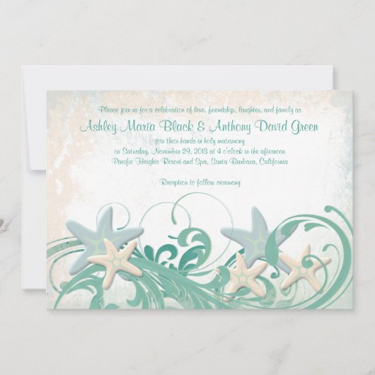 Starfish Beach ou Destination Wedding Invitation (Devant)