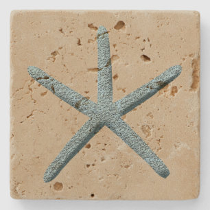 Starfish Beach Sand Rustic Nautical Stenen Onderzetter