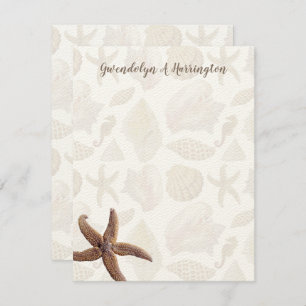 Starfish Beach Shells Blank gepersonaliseerde noti Kaart