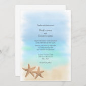 Starfish Beach Theme Wedding Invitting Kaart (Voorkant / Achterkant)