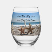Starfish Beach Verre à vin sans pierre ou verre à  (Verso)