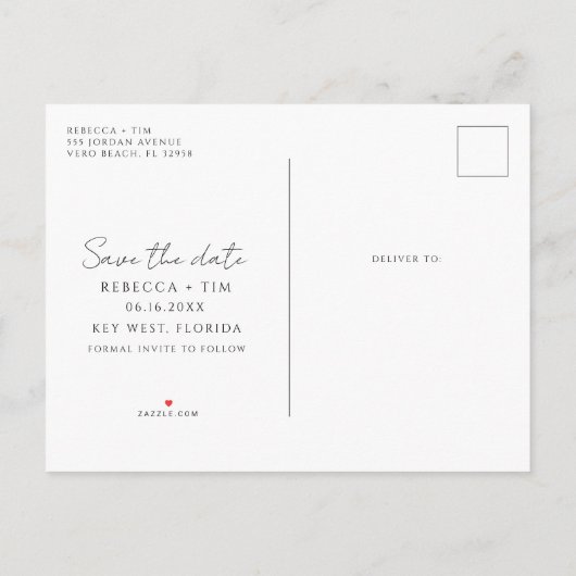 Starfish Beach Weddenschap Save the Date Aankondigingskaart (Achterkant)