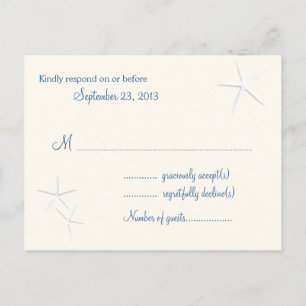Starfish Beach Wedding Adresse de retour Carte pos