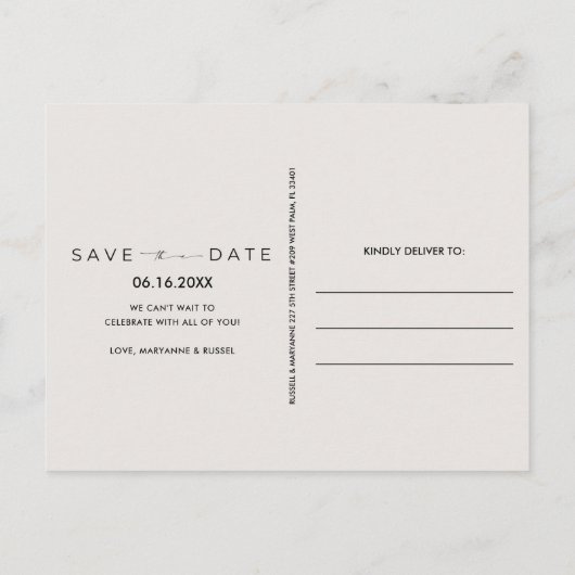 Starfish Beach Wedding Enregistrer la date Carte p (Dos)