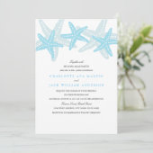 Starfish Beach Wedding Invitation Bleu (Debout devant)