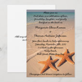 Starfish Beach Wedding Invitation ou faire-part (Devant / Derrière)