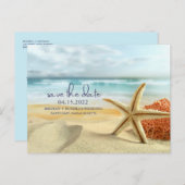 Starfish Beach Wedding Save the Date Briefkaart (Voorkant / Achterkant)