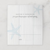 Starfish Beach Wedding Wood Blue vouwd (Buitenkant ongevouwen)