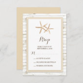 Starfish Blanchis Wood Beach Wedding RSVP (Devant / Derrière)