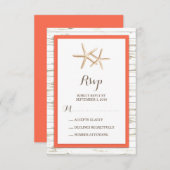 Starfish Blanchis Wood Beach Wedding RSVP (Devant / Derrière)