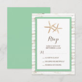 Starfish Blanchis Wood Beach Wedding RSVP (Devant / Derrière)