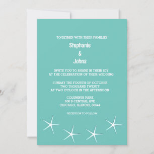 Starfish Blauwgroen Blue Beach Destination Wedding Kaart