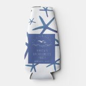 Starfish Blue Beach Bachelorette party Favor Flesjeskoeler (Voorkant)