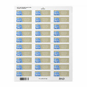 Starfish Blue Hydrangea Return Address Etiket (Full Sheet)