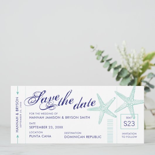 Starfish Boarding Pass Plage Enregistrer la carte (Debout devant)