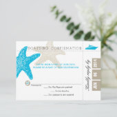 Starfish Boarding Pass RSVP-kaart RSVP Kaartje (Staand voorkant)
