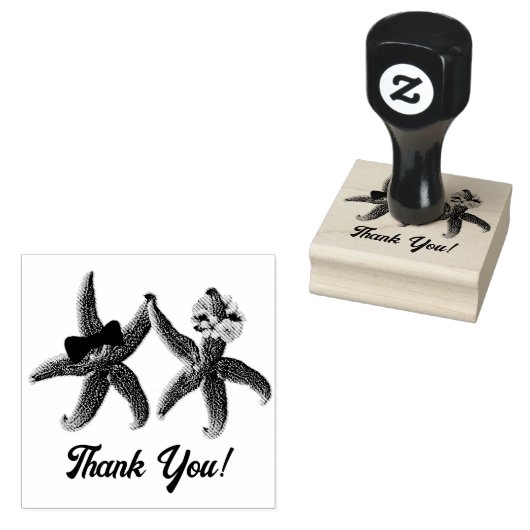 Starfish Bride en bruine herbruikbare rubber inkt Rubberstempel (Gestempeld)