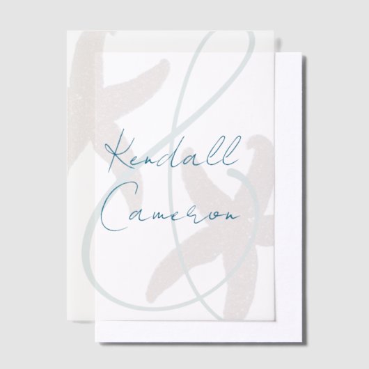 Starfish Bruid en Bruidegom Namen Vellum Uitnodigingen (Offset)