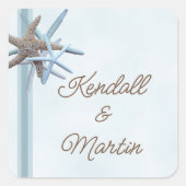Starfish bruiloft paar strand thema Sticker (Voorkant)