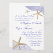 Starfish bruiloft Paarse Kaart (Voorkant / Achterkant)