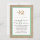 Starfish Burlap Beach Faire-part de mariage tropic (Devant)
