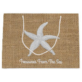 Starfish Burlap personaliseren Groot Cadeauzakje (Voorkant)