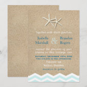 Starfish Chevron Wedding Invitation Kaart (Voorkant / Achterkant)
