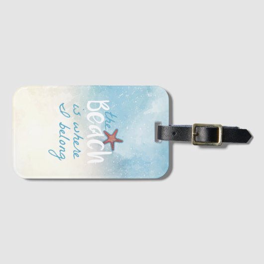 Starfish citaat van het strand is waar ik deel bagagelabel (Voorkant (horizontaal))