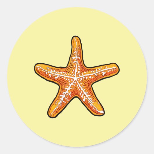 Starfish Classic Round Sticker (Voorkant)